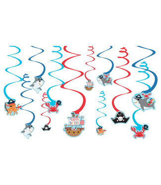 Ahoy Birthday Value Pack Foil Swirl Decorations
