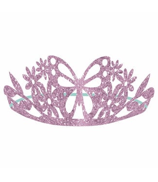 Flutter Glitter Paper Tiaras - 8ct