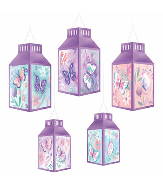 Flutter Hot Stamped Paper Lanterns - 5ct