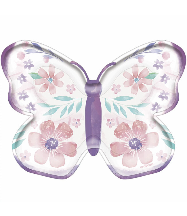 Flutter 7" Butterfly Shaped Plates - 8ct