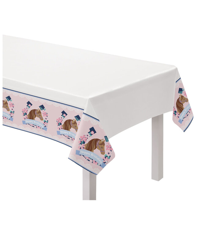 Saddle Up Plastic Table Cover