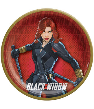Black Widow 7" Round Plates - 8ct