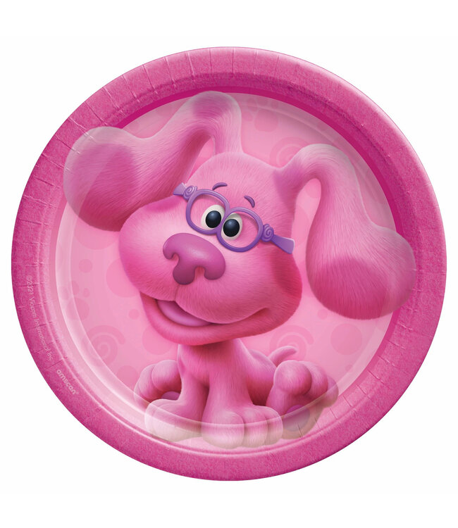 Blues Clues 7" Round Plates - Pink - 8ct