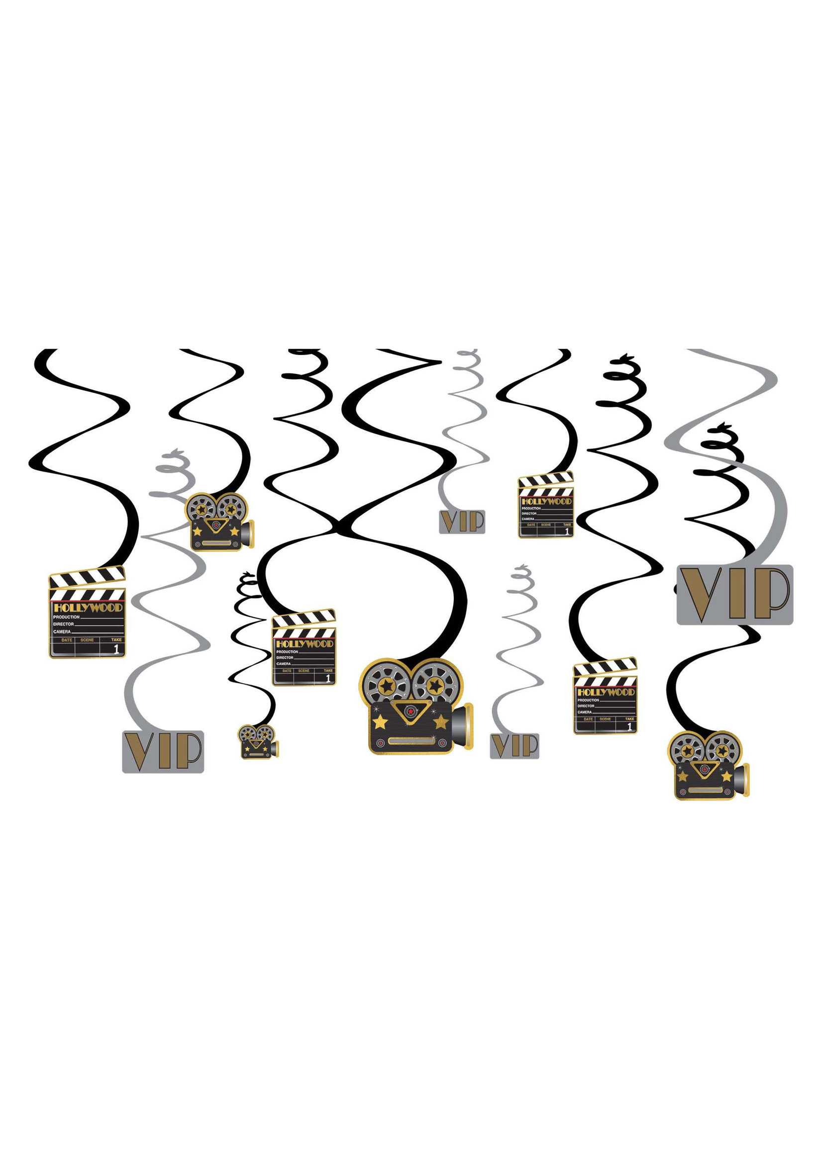 Lights! Camera! Action! Value Pack Foil Swirl Hanging Decorations