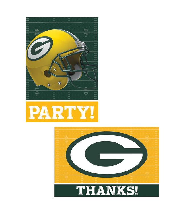 Green Bay Packers Invite/Thank You Cards - 8ct