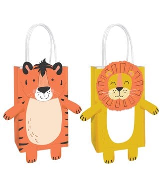 Get Wild Lion & Tiger Create Your Own Paper Favor Bag Kit -8ct