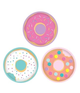 Donut Party Round 7in Plate 8ct