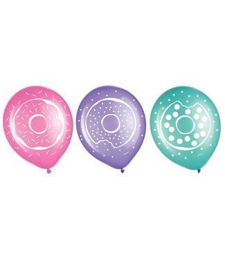 Donut Party 12" Latex Balloons, 6ct