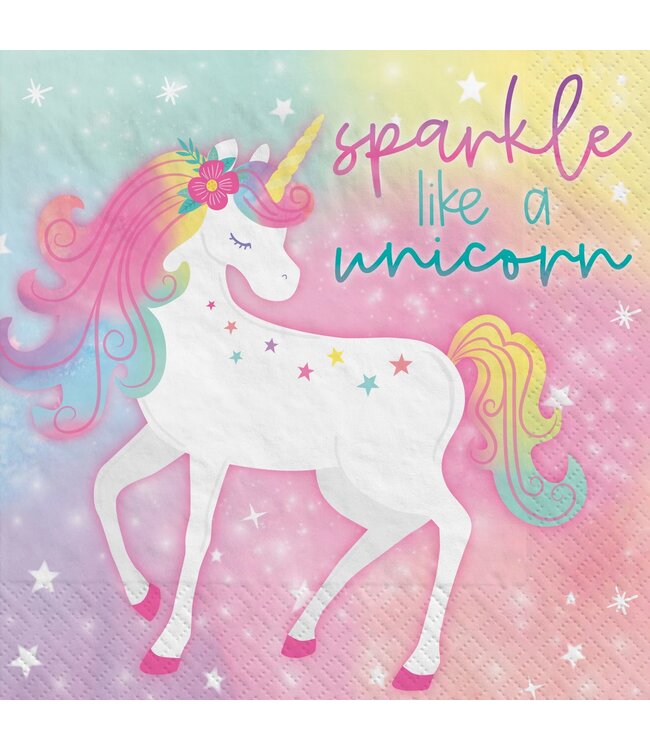 Enchanted Unicorn Paper Lunch Napkins - 16ct