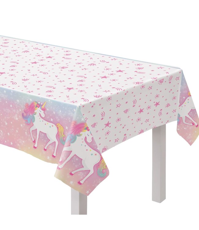 Enchanted Unicorn Plastic Table Cover, 54in x 96in