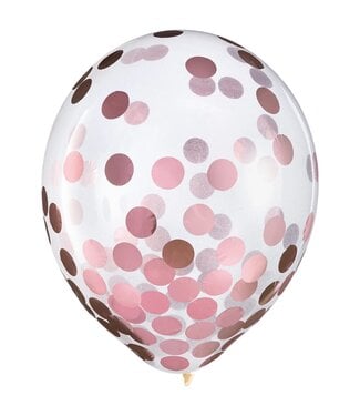 Confetti Latex Pink Balloon - 6ct