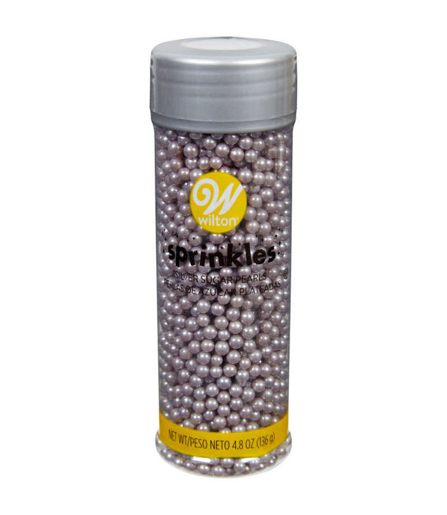 WILTON Sugar Pearls Silver 5oz
