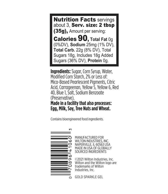 WILTON 3.5oz SPARKLE GEL GOLD