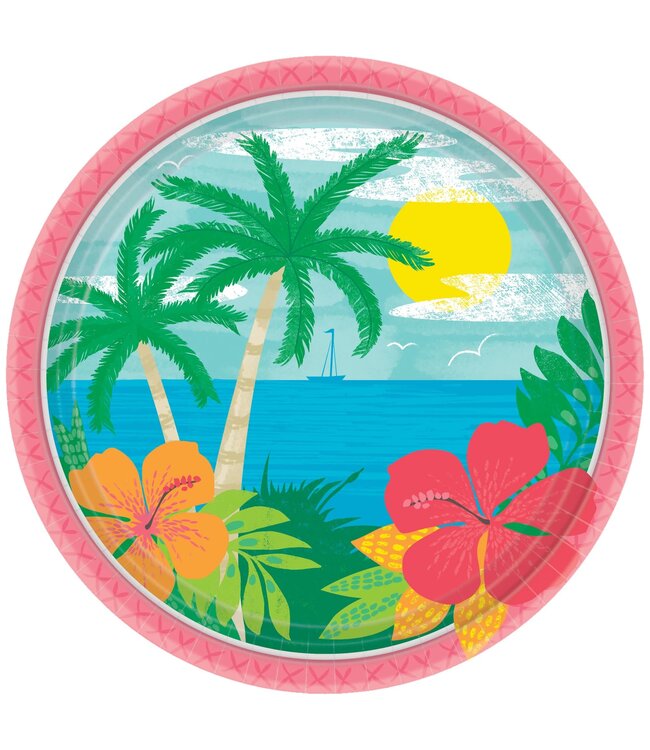 AMSCAN Summer Vibes Dessert Plates - 60ct