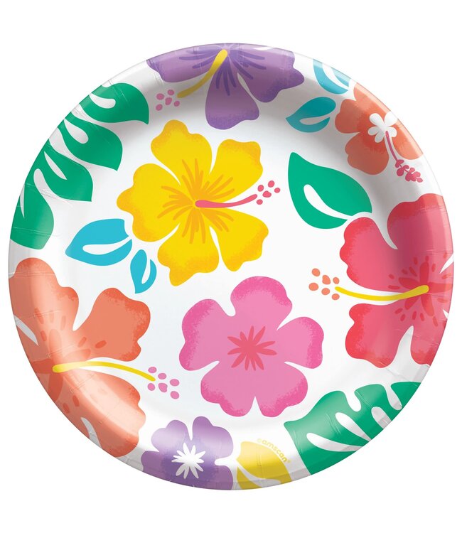Summer Hibiscus Dessert Plates - 50ct