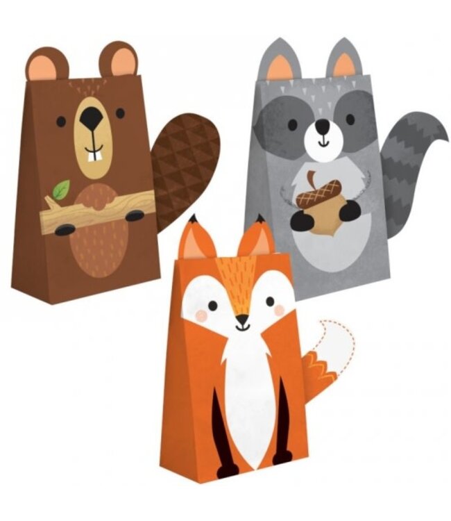 Creative Converting Woodland Animals Treat Bags - 8ct