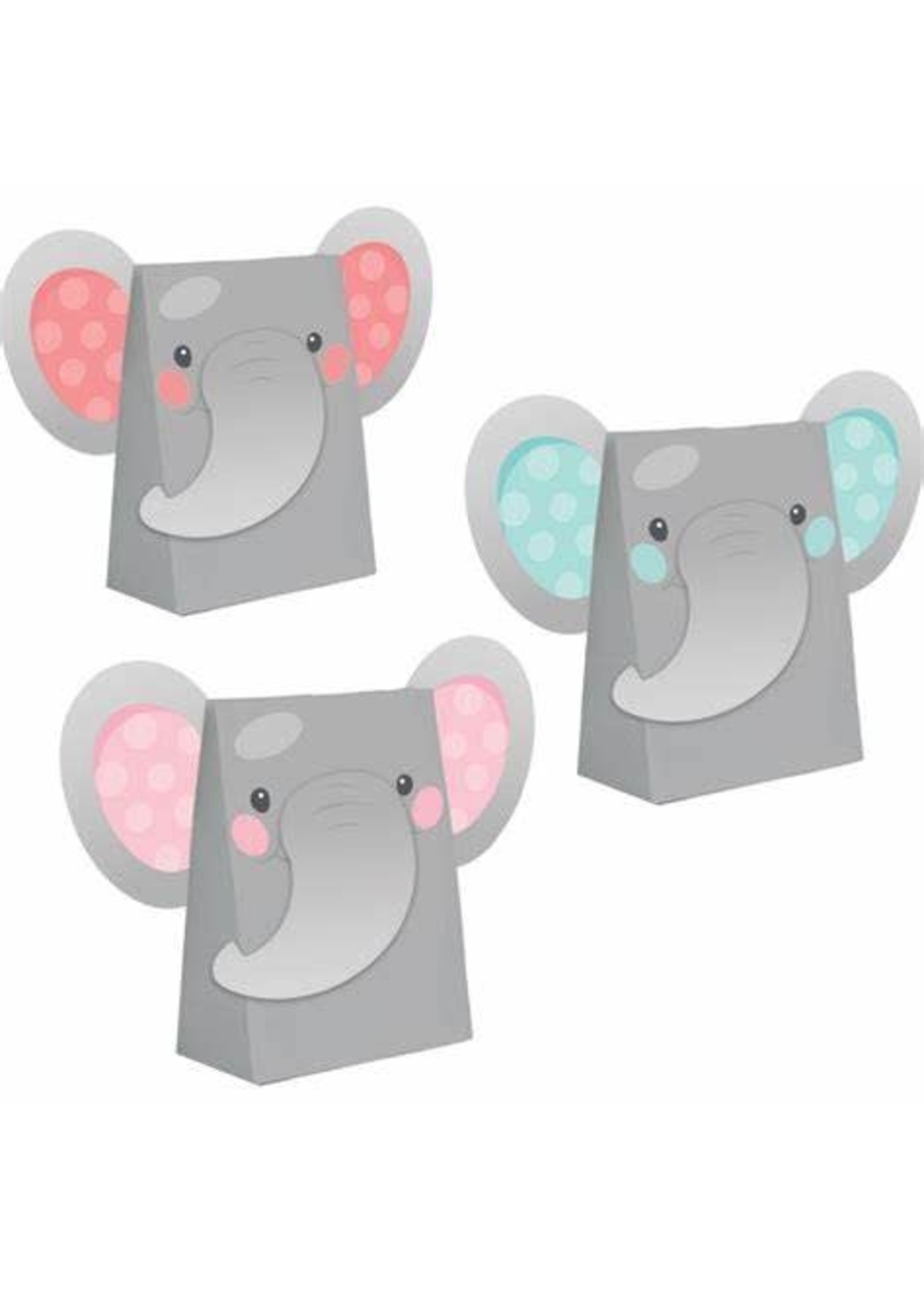 Creative Converting Enchanting Elephant Girl Treat Bags - 8ct