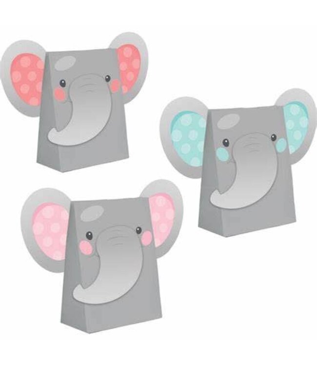 Creative Converting Enchanting Elephant Girl Treat Bags - 8ct