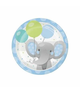 Creative Converting Enchanting Elephant Boy Dessert Plates - 8ct