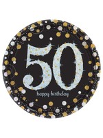Sparkling Celebration 50th Birthday Dessert Plates - 8ct