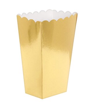 Foil Paper Popcorn Box, Small - Gold