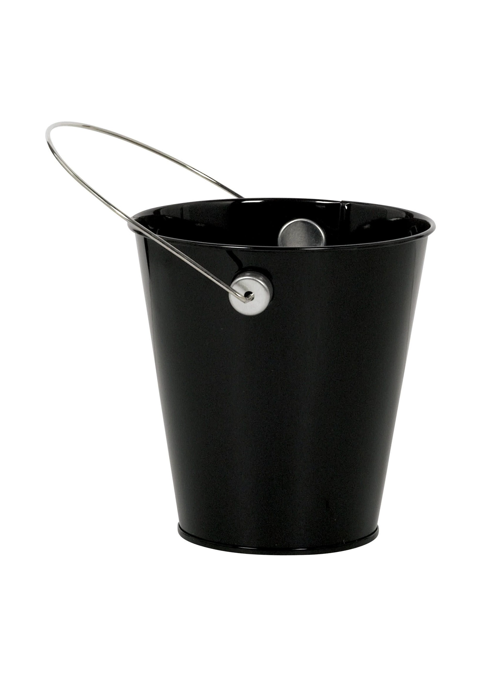4.5in METAL BUCKET BLACK Party On!