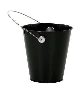 Metal Bucket W/ Handle - Black