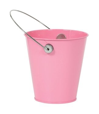 Metal Bucket W/ Handle - New Pink