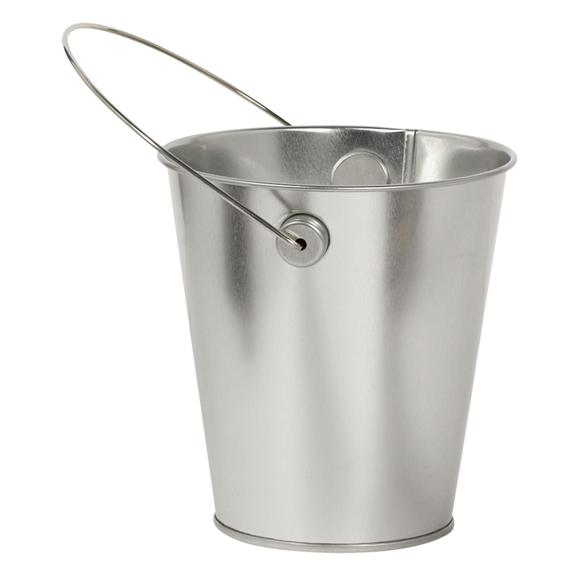 4.5in METAL BUCKET SILVER Party On!