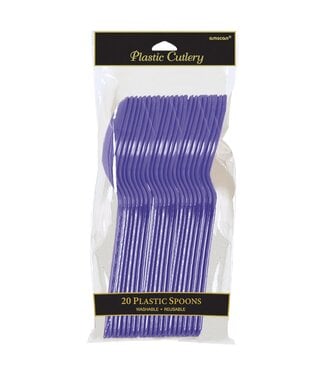 Plastic Spoons, Mid Ct. - New Purple