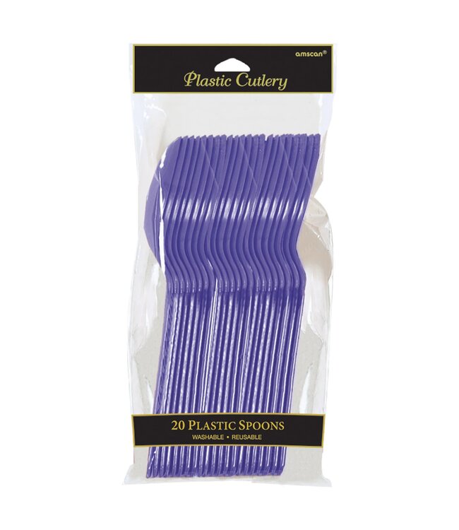 Plastic Spoons, Mid Ct. - New Purple