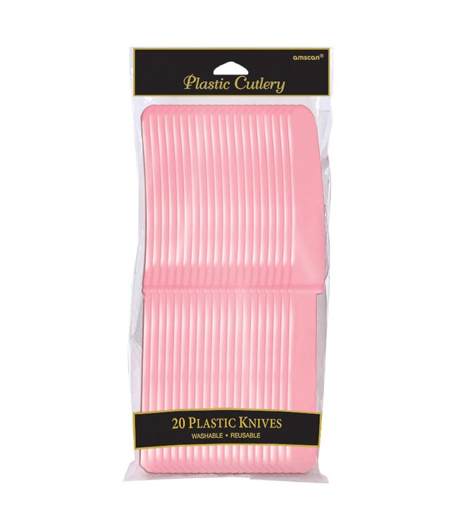 Plastic Knives, Mid Ct. - New Pink