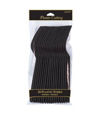 Plastic Forks, Mid Ct. - Jet Black