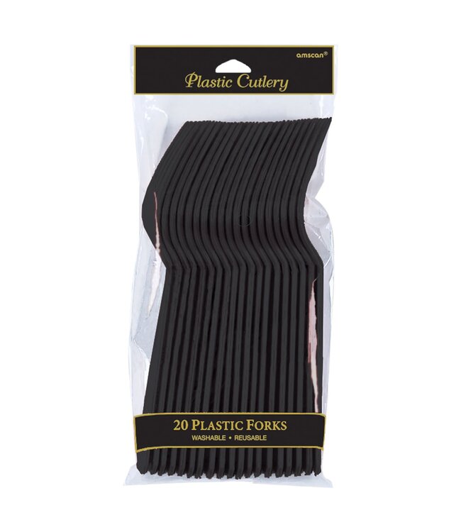 Plastic Forks, Mid Ct. - Jet Black