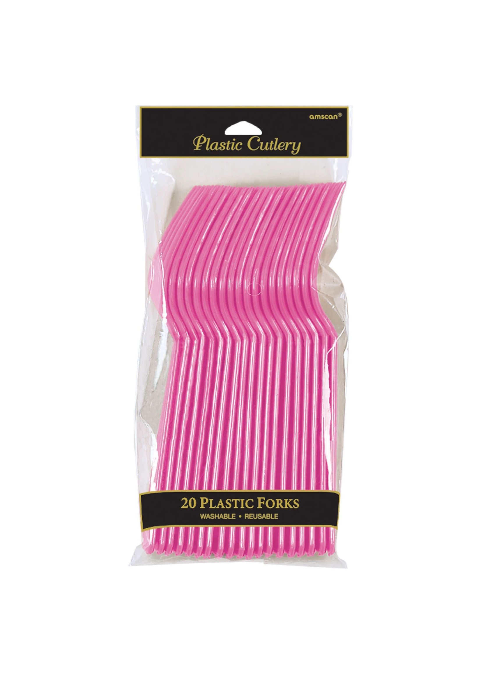 20CT FORK BRIGHT PINK