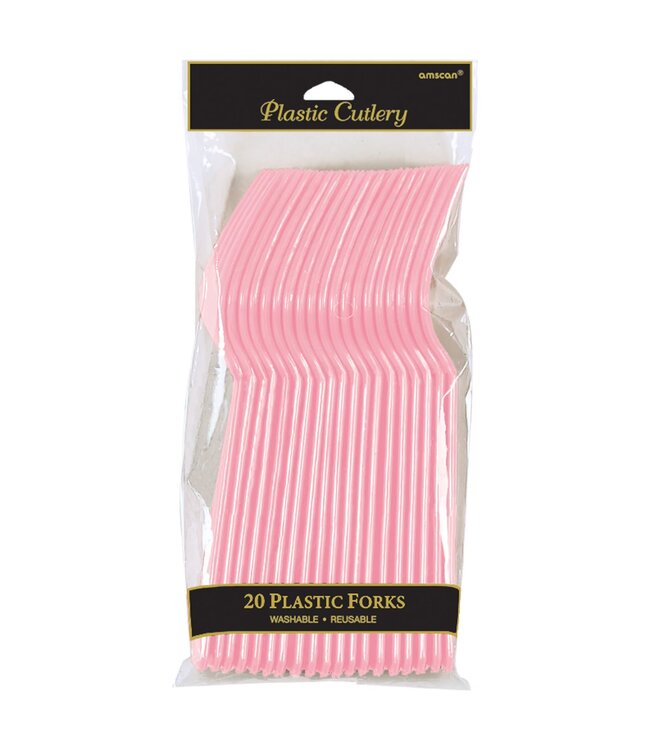 Plastic Forks, Mid Ct. - New Pink
