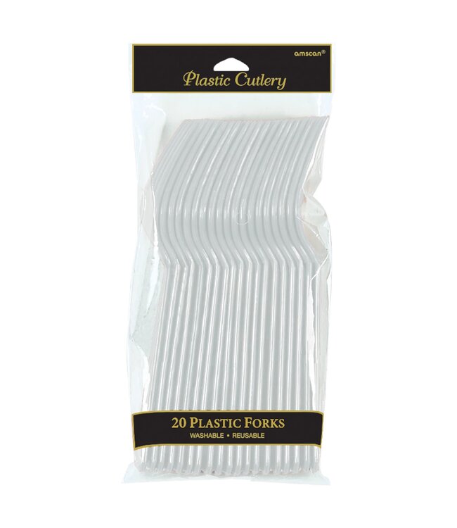 Silver Plastic Forks - 20ct