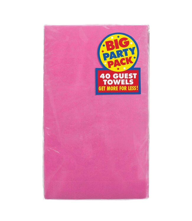 40CT GUEST TOWEL BRIGHT PINK