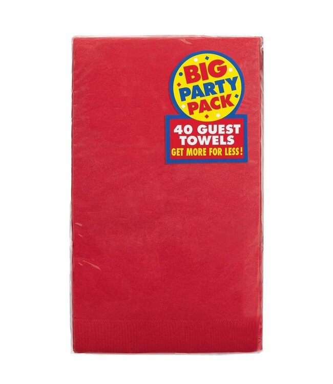 40CT GUEST TOWEL RED