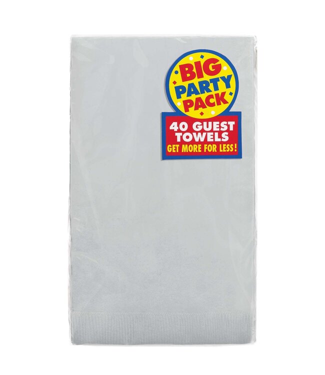 40CT GUEST TOWEL SILVER