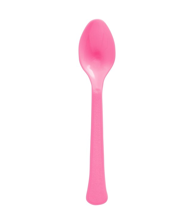 Bright Pink Boxed Heavy Weight Spoons - 50ct