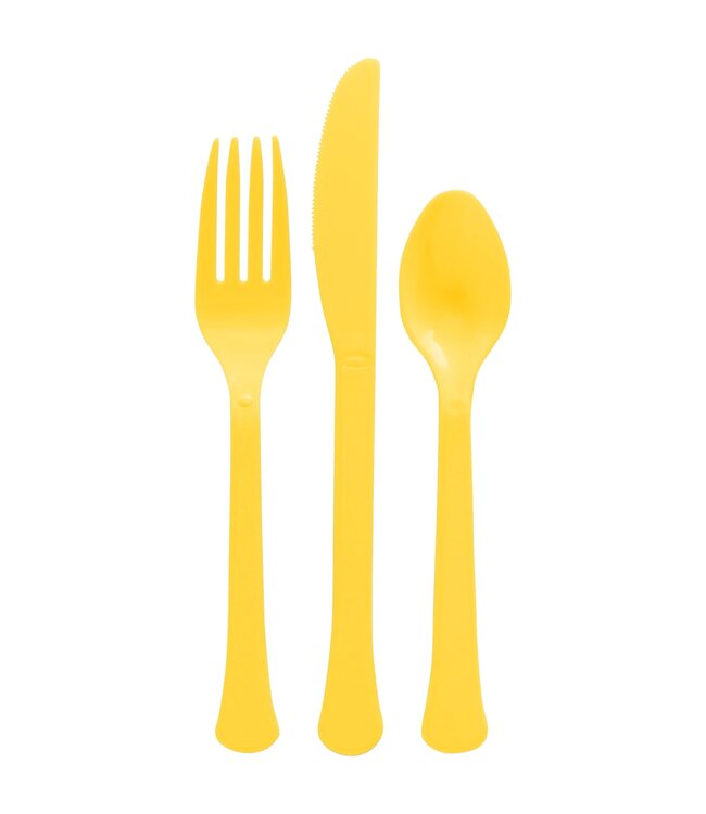 200CT CUTLERY SET YELLOW