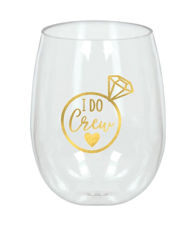 AMSCAN "I Do Crew" Stemless Wine Glass