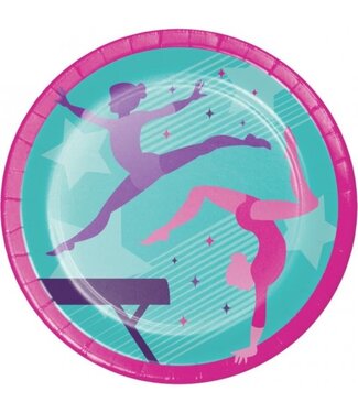 Creative Converting Gymnastics Party Lunch Plates - 8ct
