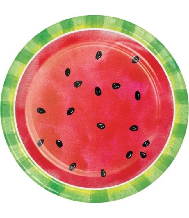 Creative Converting Watermelon Slices Lunch Plates - 8ct