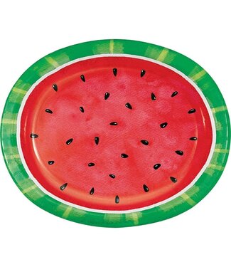 Watermelon Slices Oval Plates - 8ct