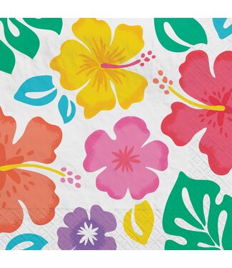 AMSCAN Summer Hibiscus Lunch Napkins - 100ct