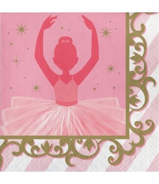 Creative Converting Twinkle Toes Ballerina Lunch Napkins - 16ct