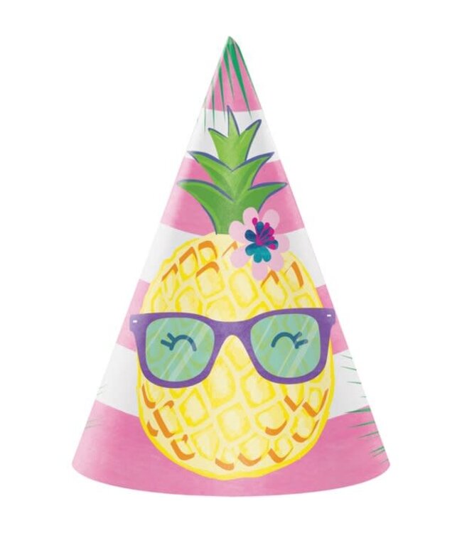 Creative Converting Pineapple & Friends Party Hats - 8ct