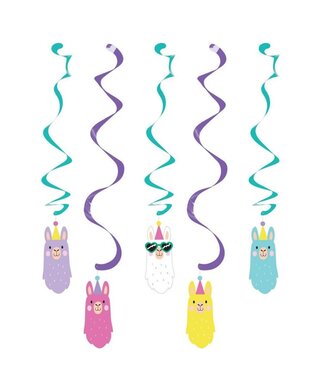 Creative Converting Llama Party Sprial Decorations - 5ct